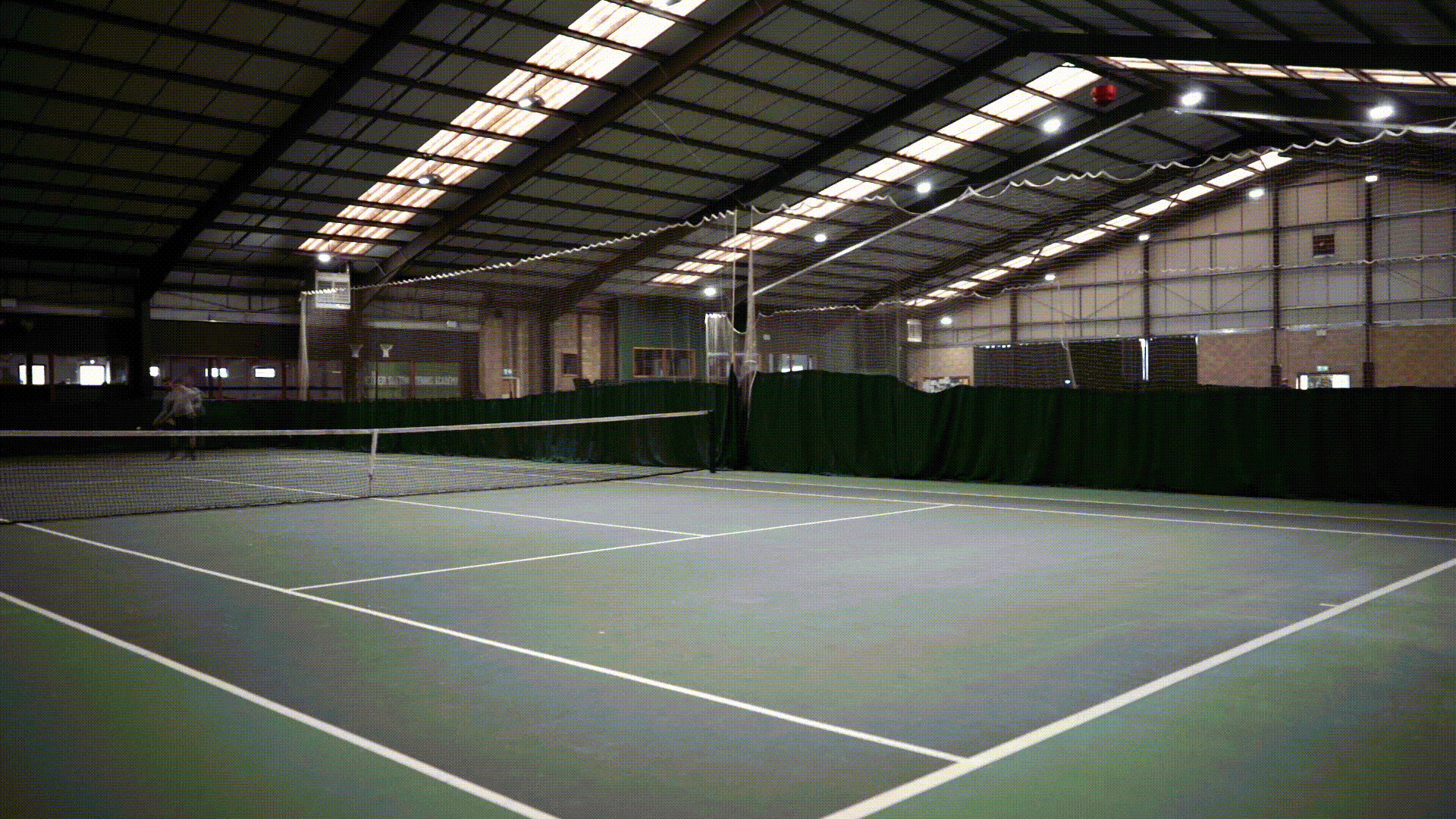 An animation of tennis topspin in action